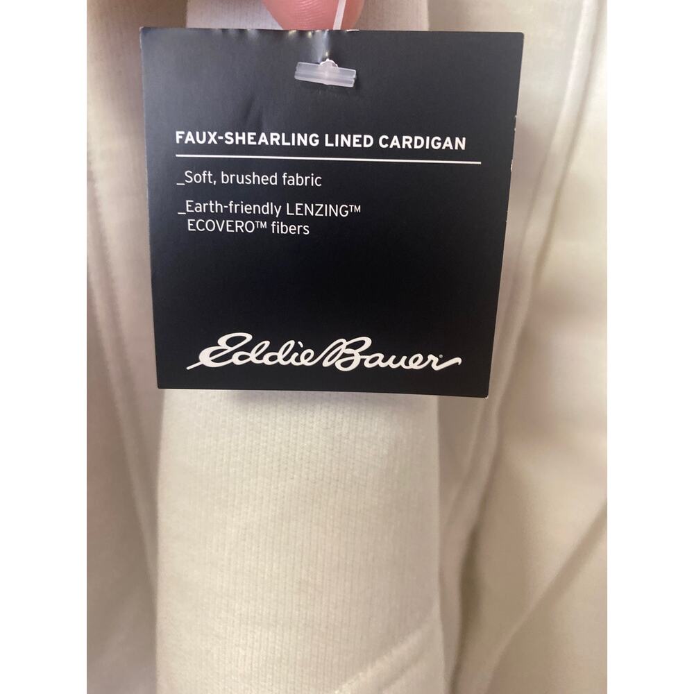 Eddie Bauer Fauxx Shearling Lined Cardigan Size Medium - Picture 6 of 7